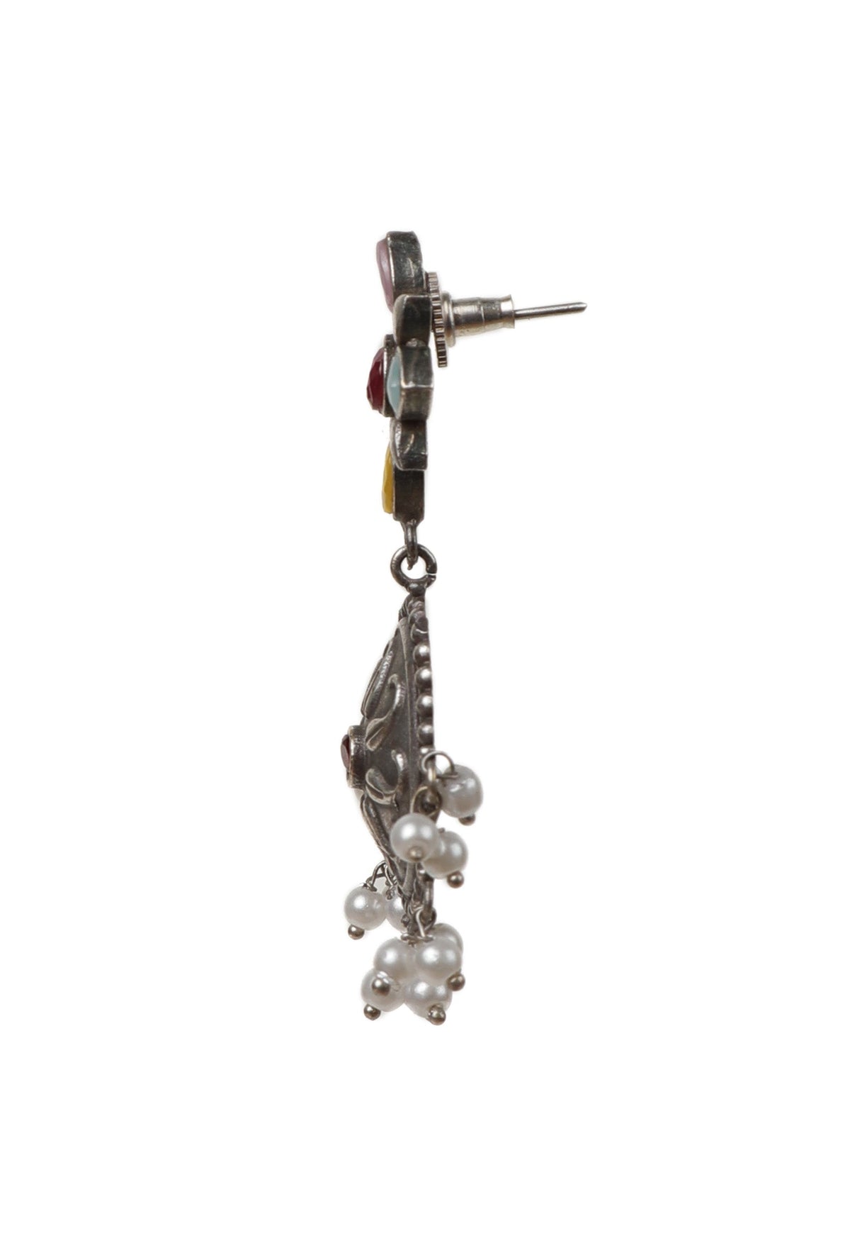 Panchratani Kundan Ethnic Pearl Danglers