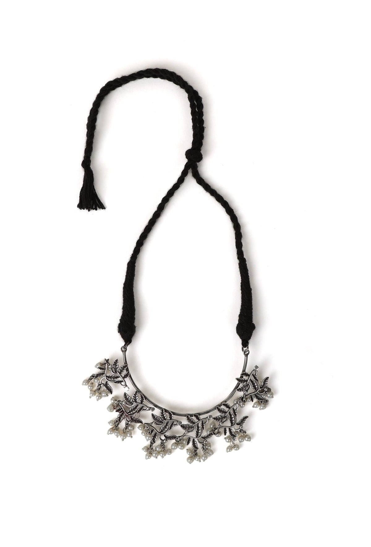 White Beads Oxidized Necklace