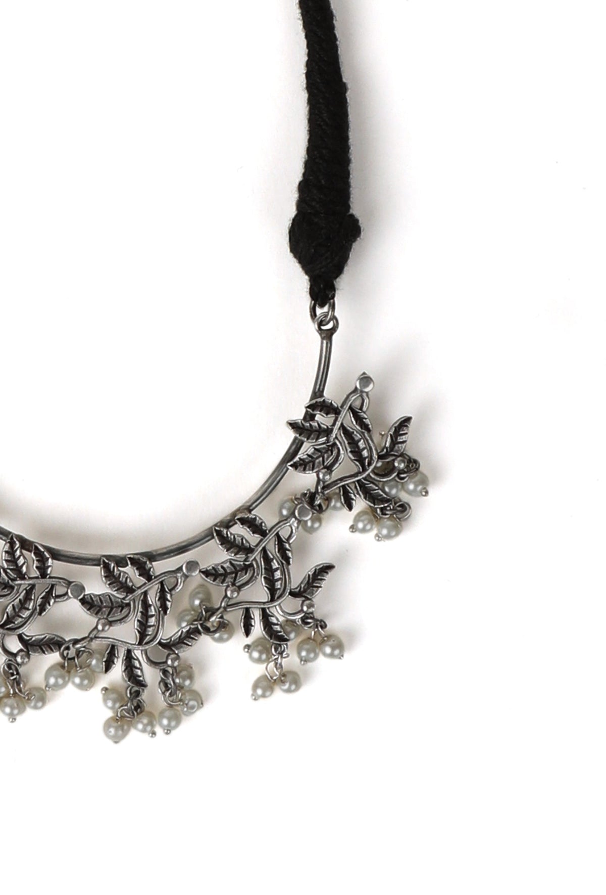 White Beads Oxidized Necklace