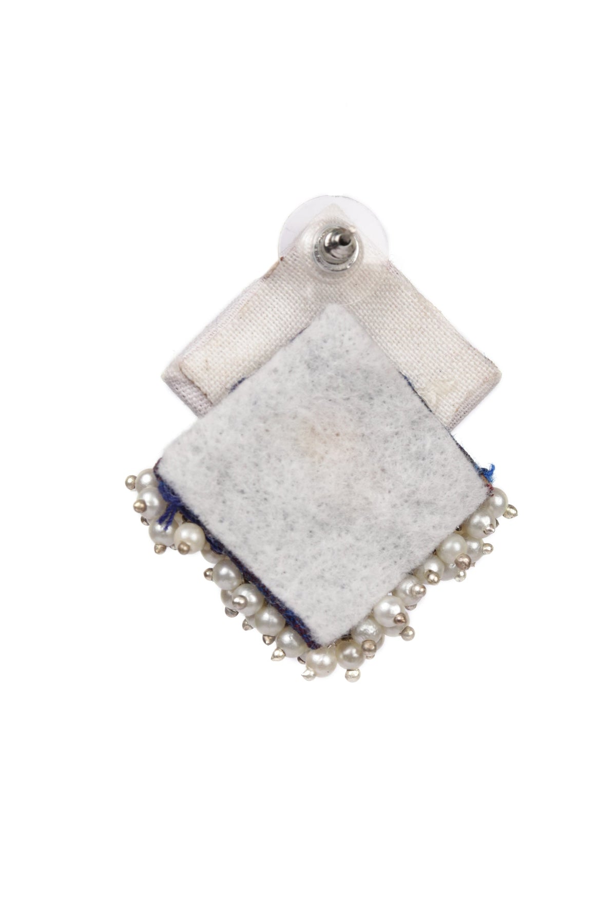 Square Shaped Handcrafted Fabric Style Earrings