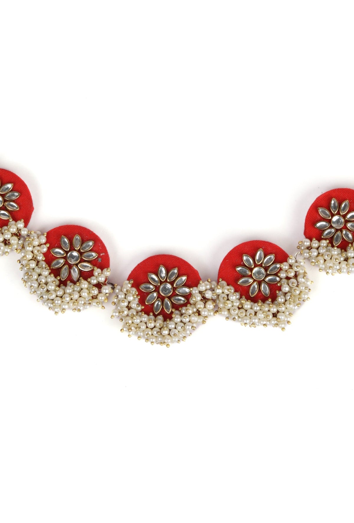 Handcrafted Fabric Flower Shaped Necklace