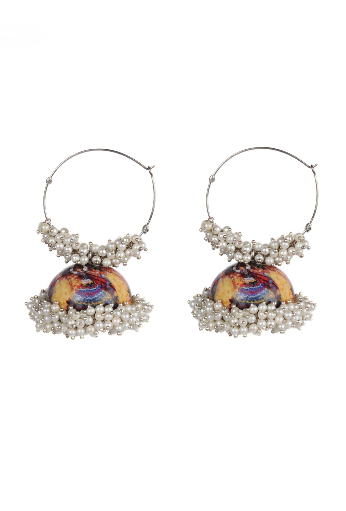 Hand Painted Garbha Meenakari Jhumki