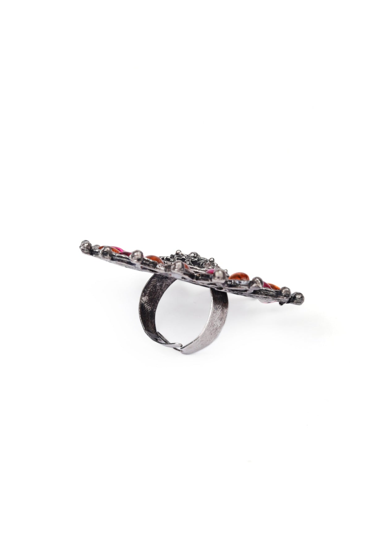 Trendy Flower Shaped Pink Adjustable Ring