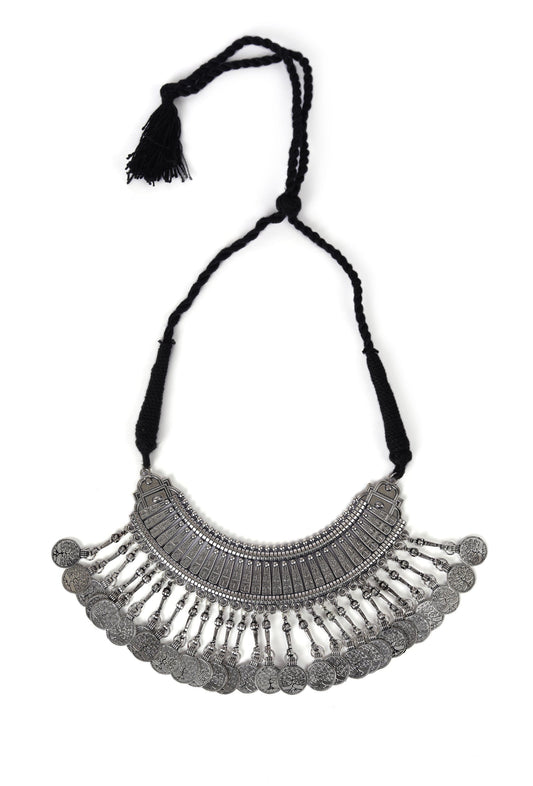 German Silver Designer Hasli With Coin Choker Necklace For Women