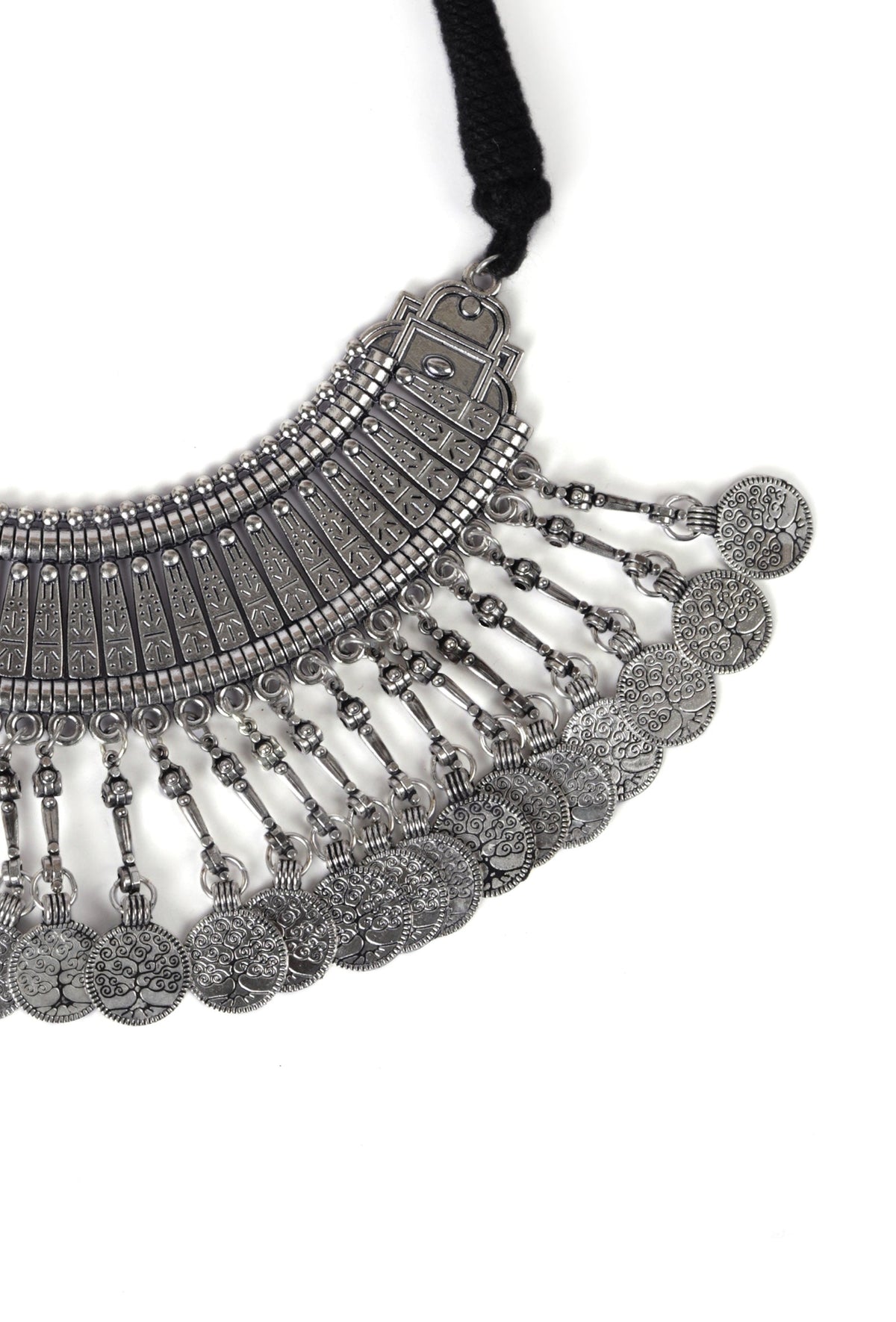 German Silver Designer Hasli With Coin Choker Necklace For Women