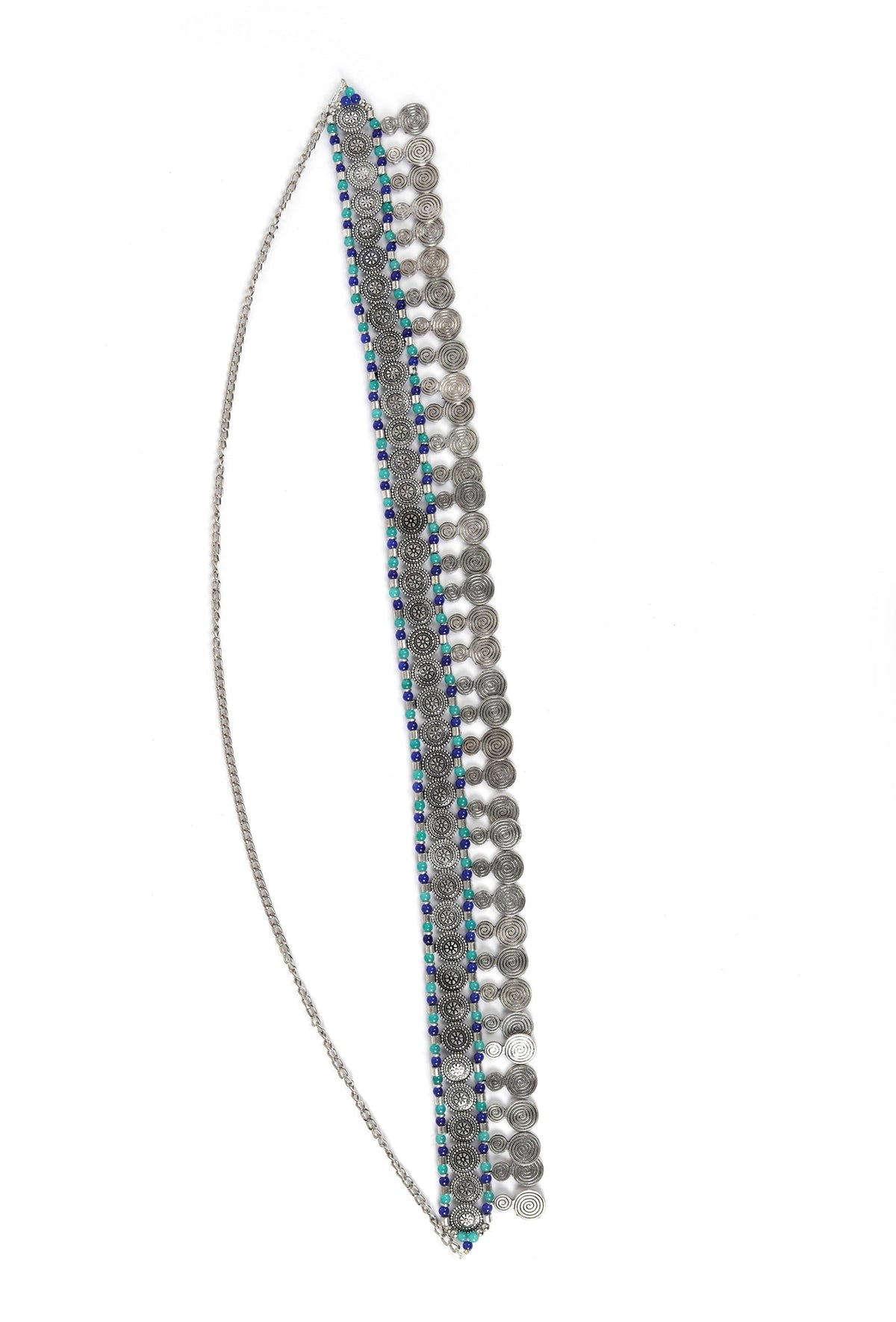 Blue Waist Chain Oxidised Kamarbandh