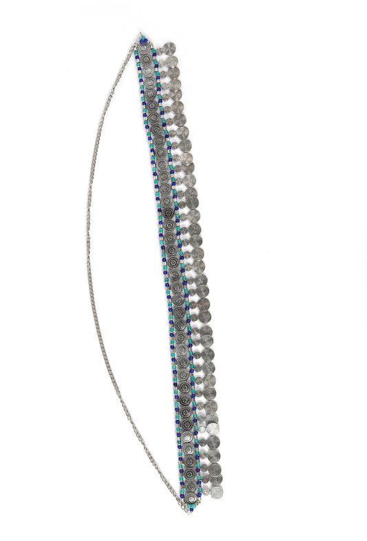 Blue Waist Chain Oxidised Kamarbandh