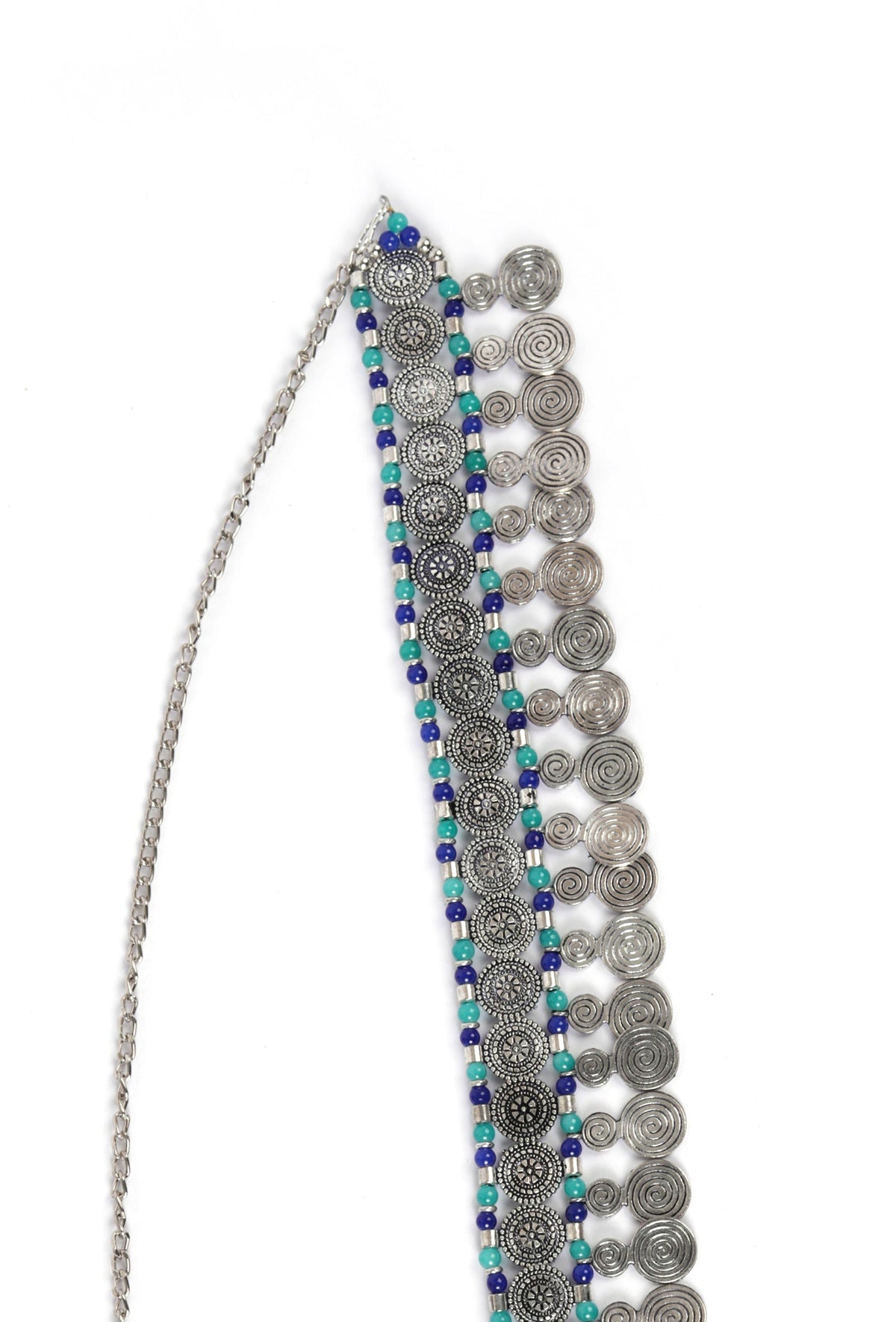 Blue Waist Chain Oxidised Kamarbandh