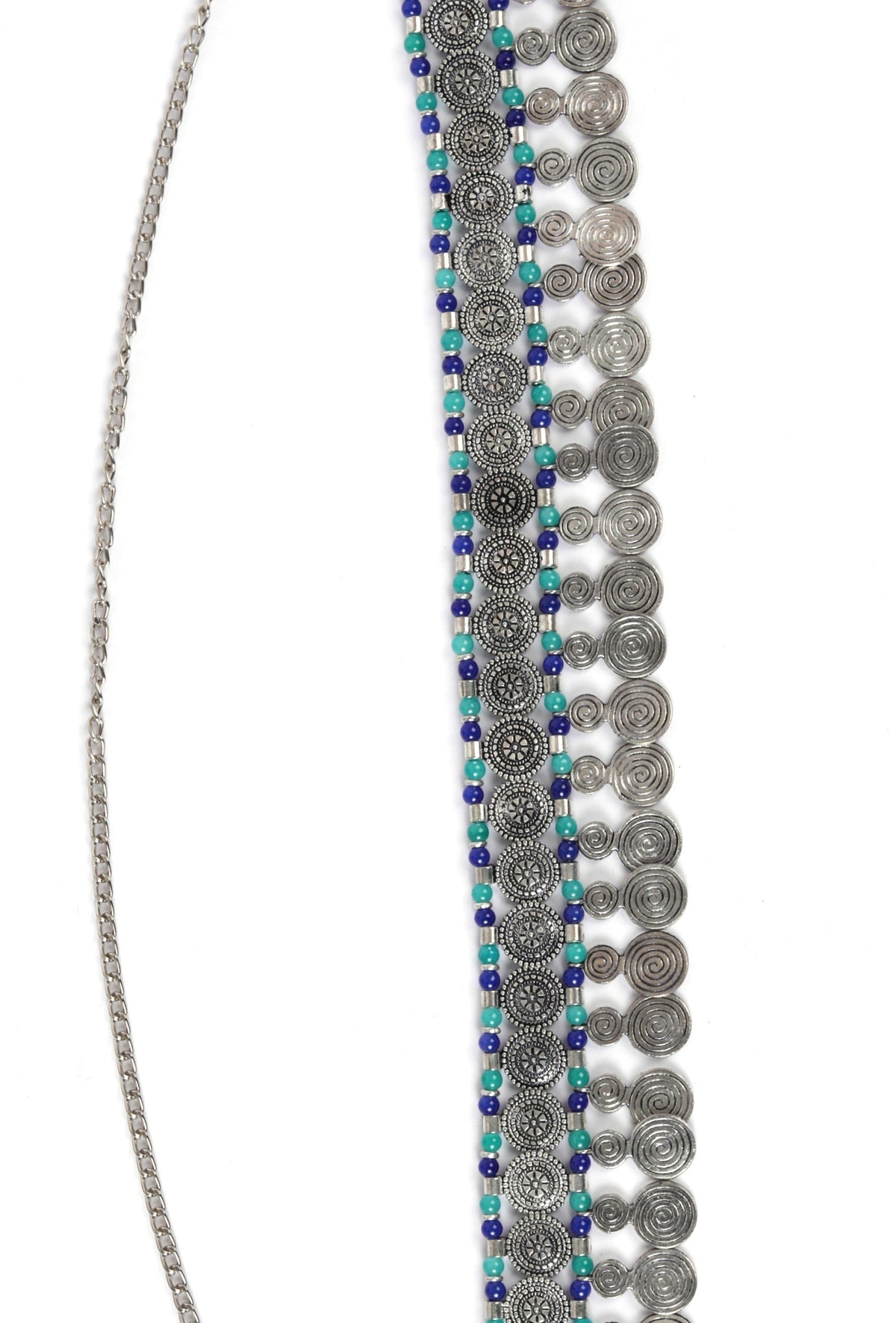 Blue Waist Chain Oxidised Kamarbandh