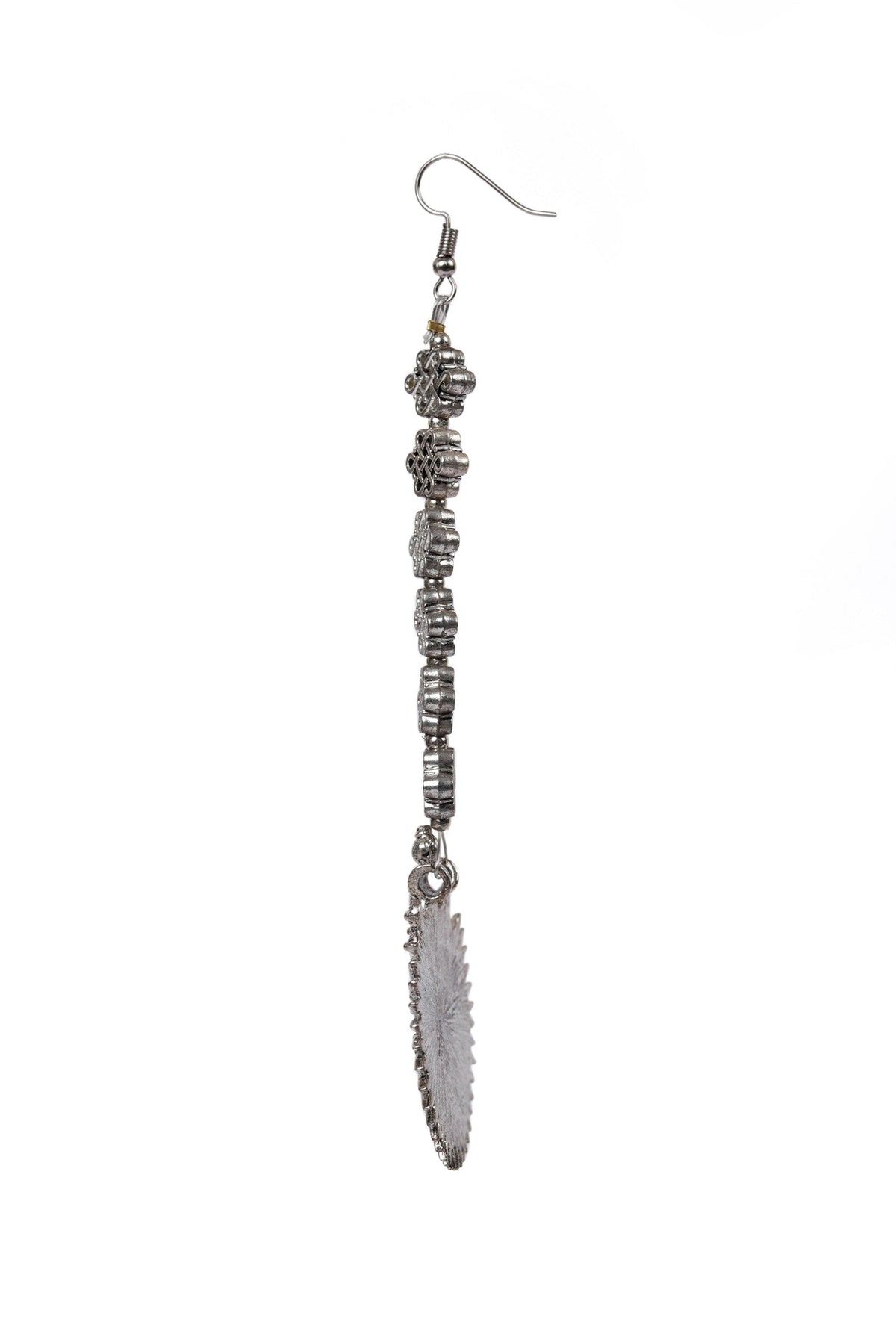 Oxidized German Silver Designer Square Bead Lightweight Maangtikka
