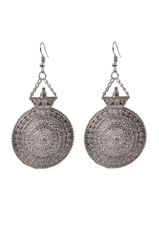 German Silver Round Shaped Earring