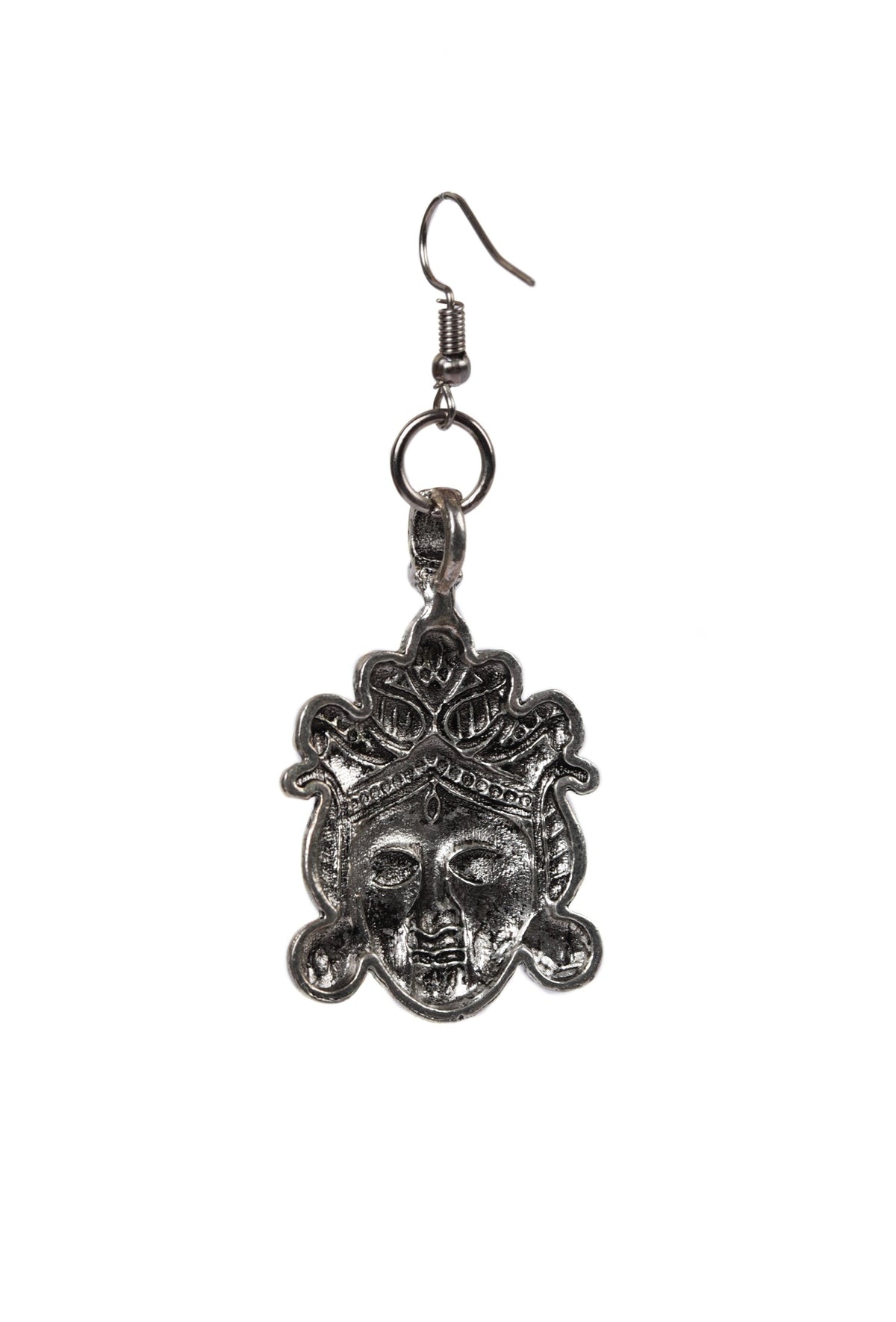 Traditional Design Durga Ji Square Bead Chain Maangtikka And Earring