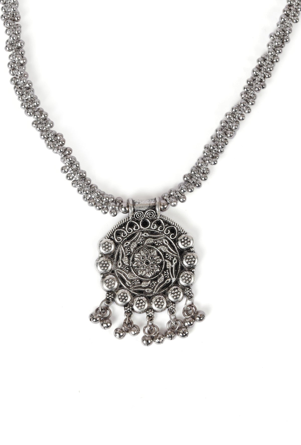German Silver Partywear Silver Ghunghru Bead Designer Pendant