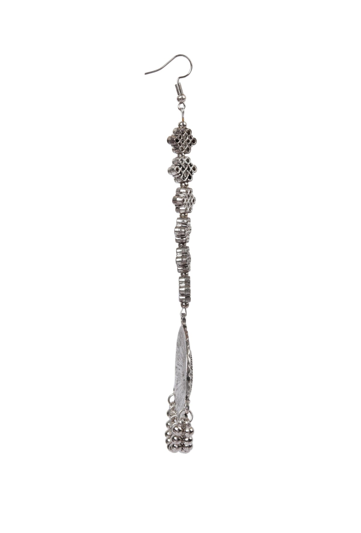 Trendy Stylish German Silver Partywear Round Shaped Square Bead Maangtikka
