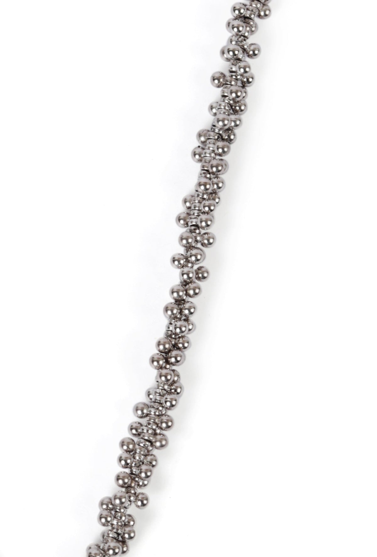 German Silver Designer Long Chain Ghunghru Bead Round Pendant