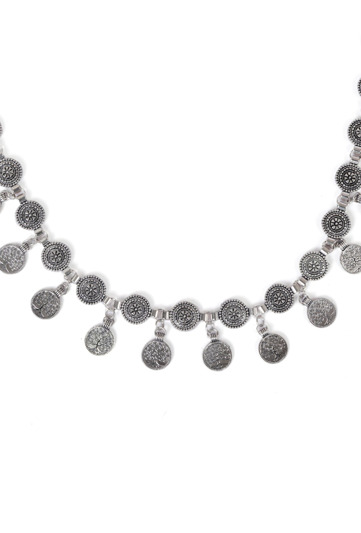 Stylish Traditional Silver Plated Coin Shaped Kamarband Waist Chain