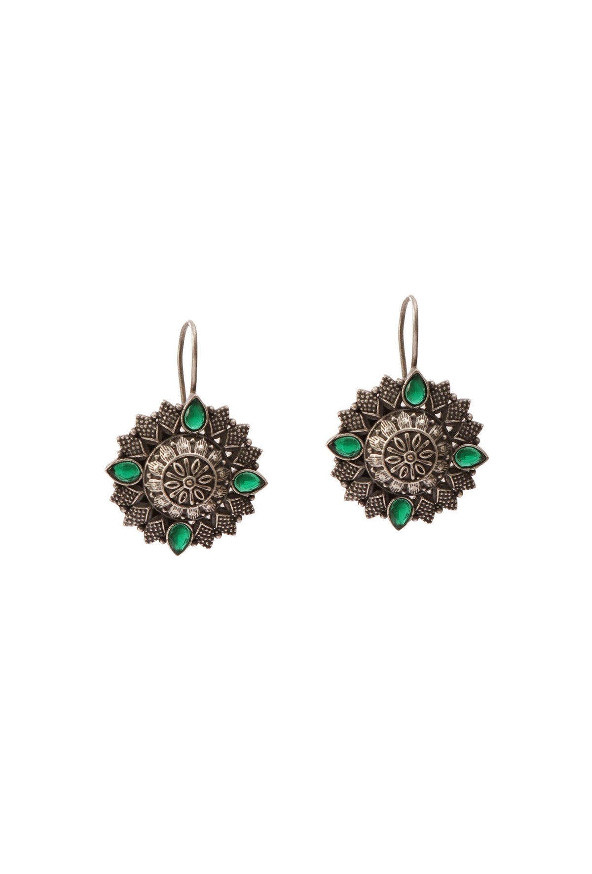 Emerald Gleam Hook Earrings