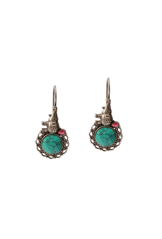 Turquoise Elephant Parade Earrings