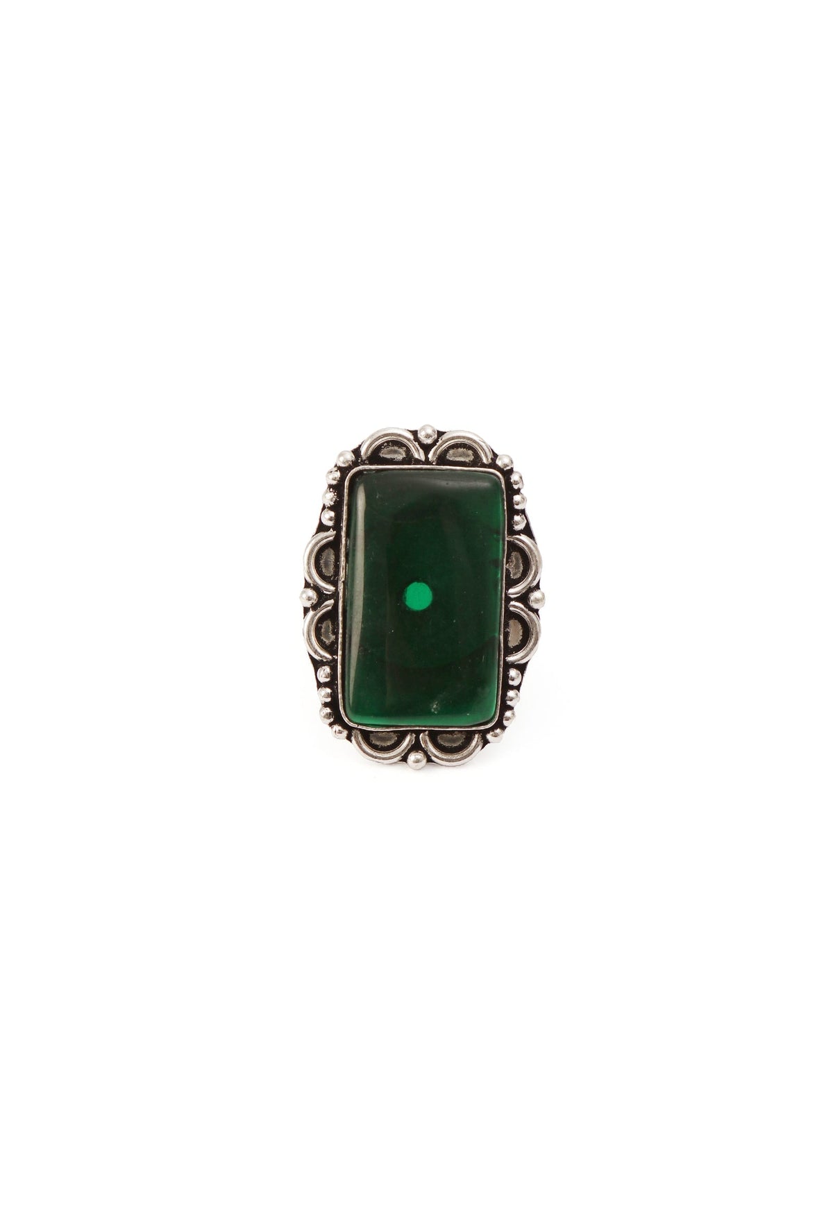 Emerald Rectangular Elegance Ring