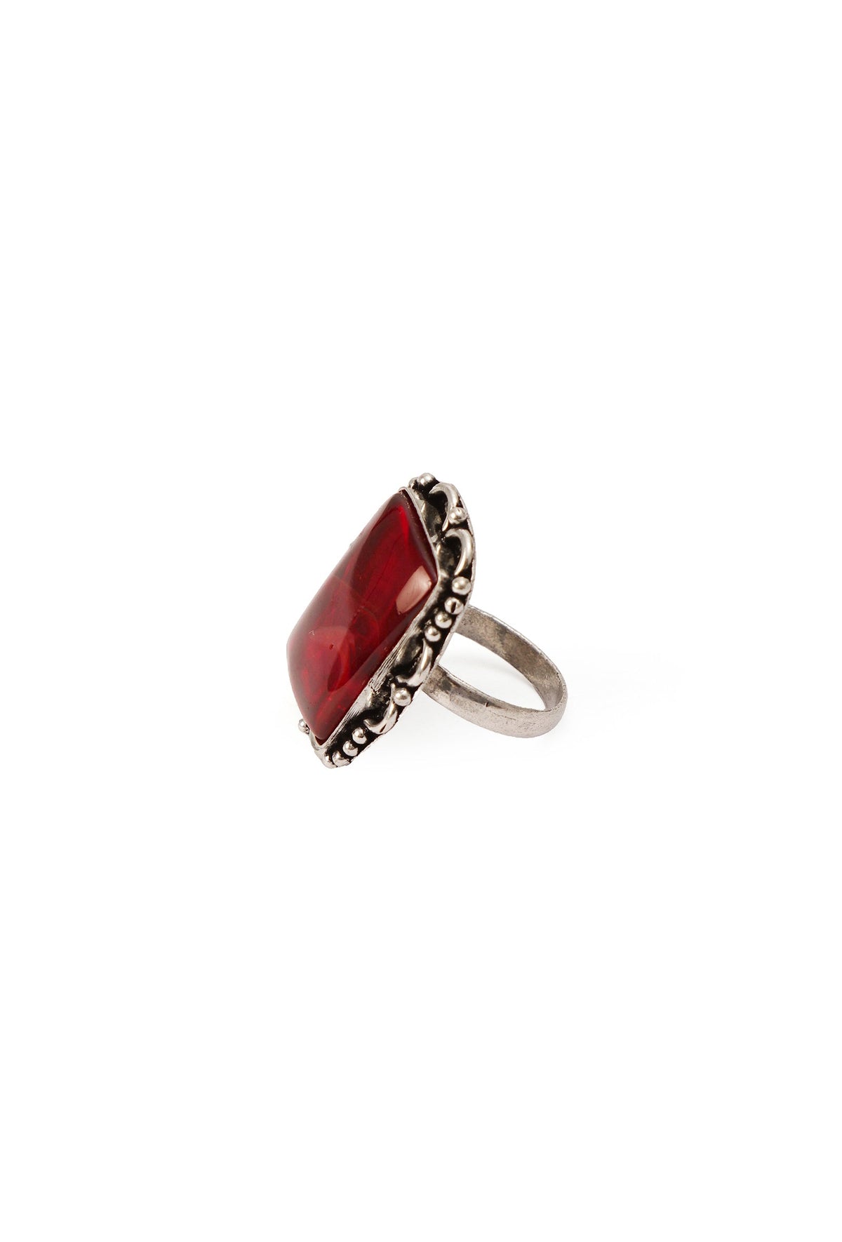 Crimson Rectangular Ruby Ring