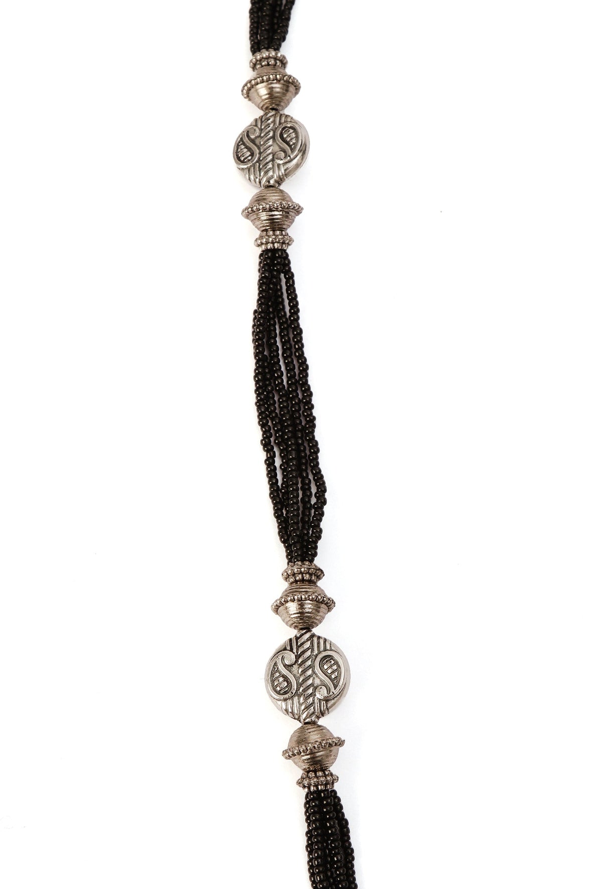 German Silver Ganpati Pendant With Designer Patua Dori Necklace
