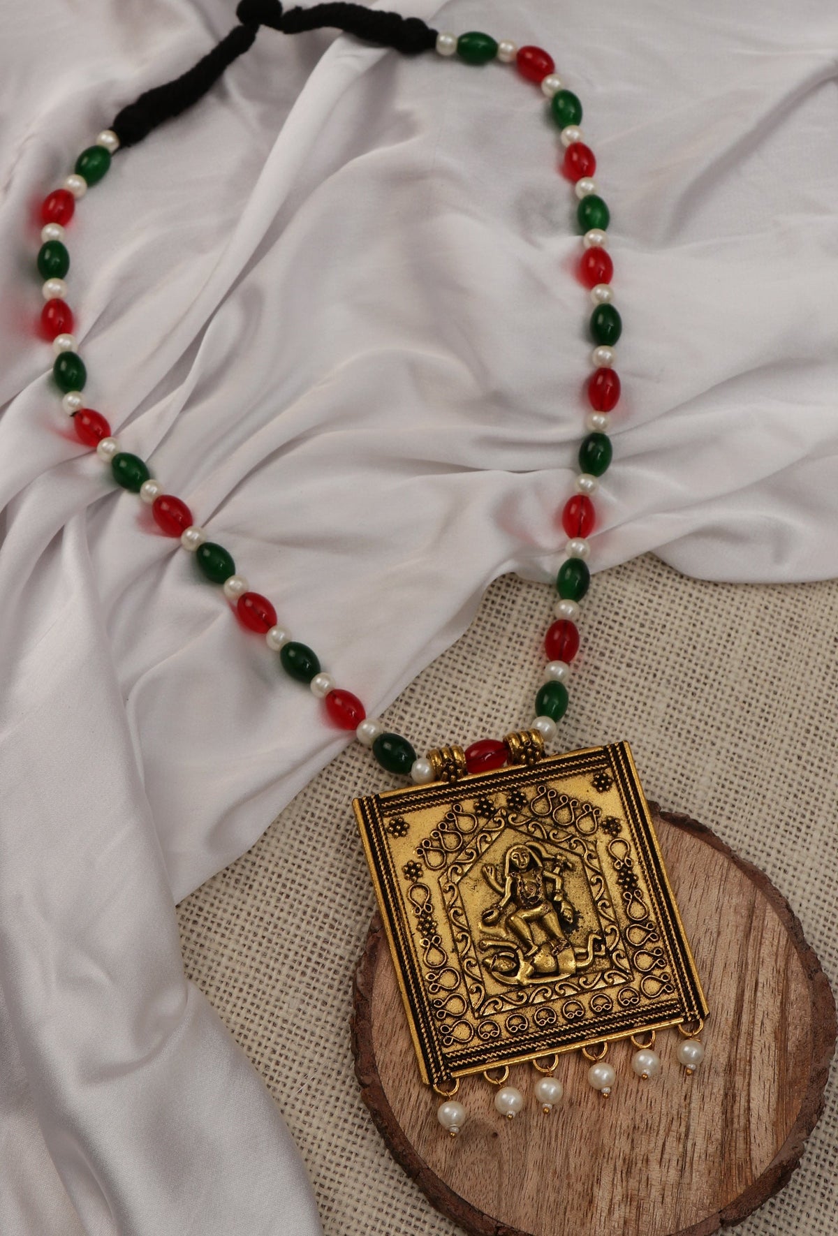 Mahakali Radiance Pendant with Tricolor Mala