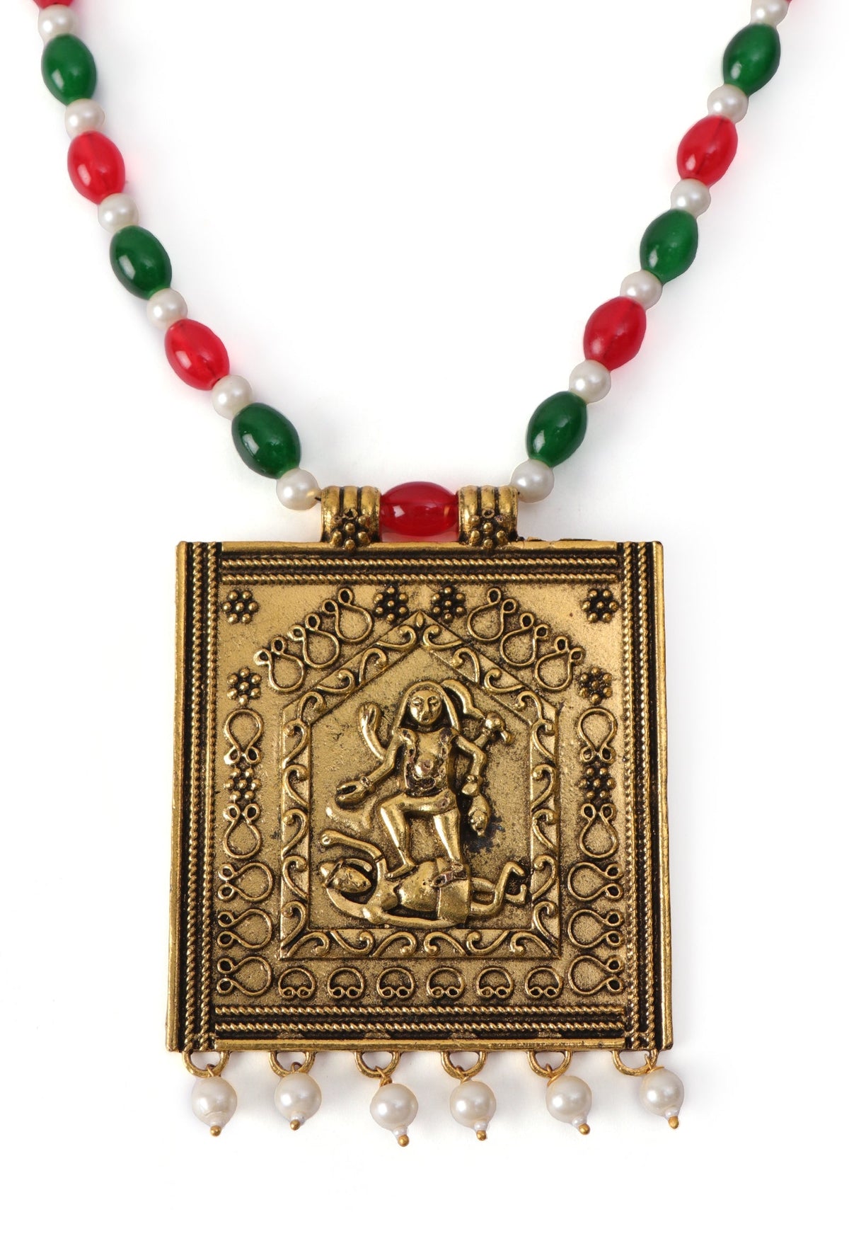Mahakali Radiance Pendant with Tricolor Mala