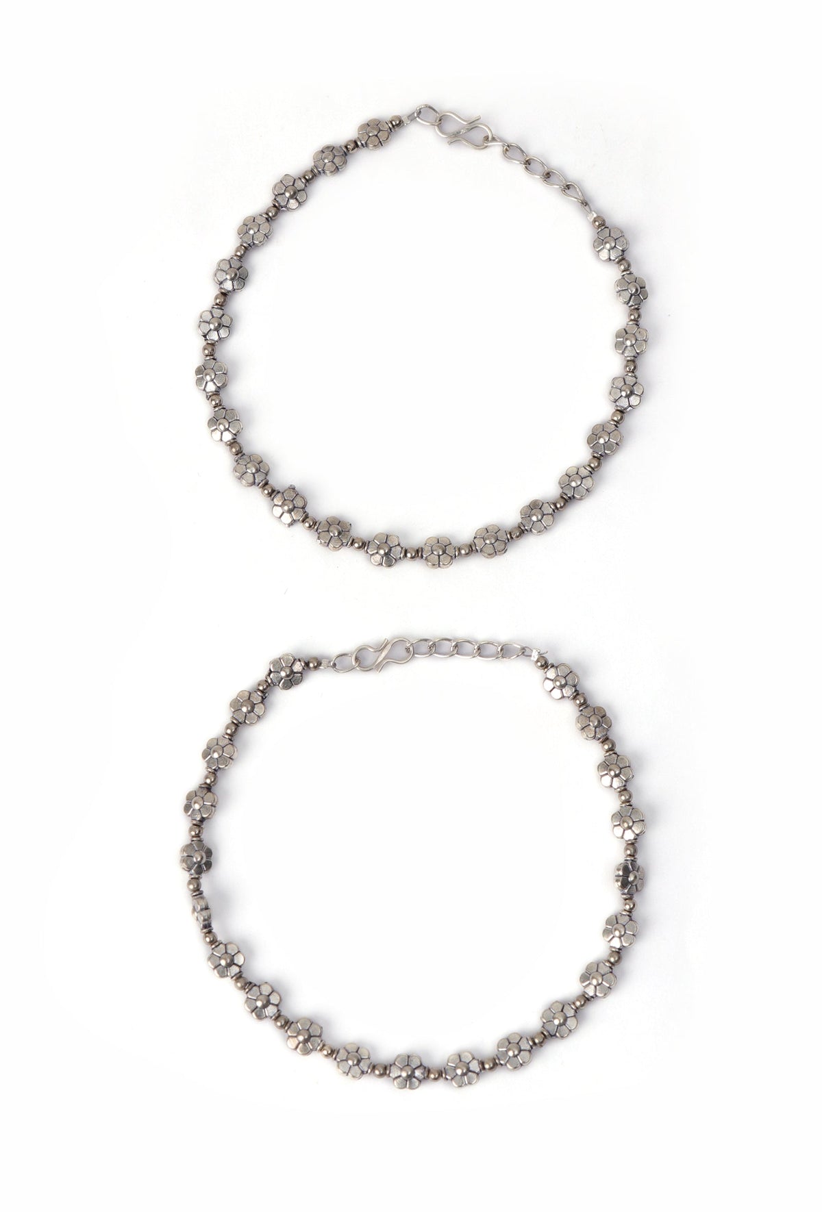 Blossom Charm Silver Anklet