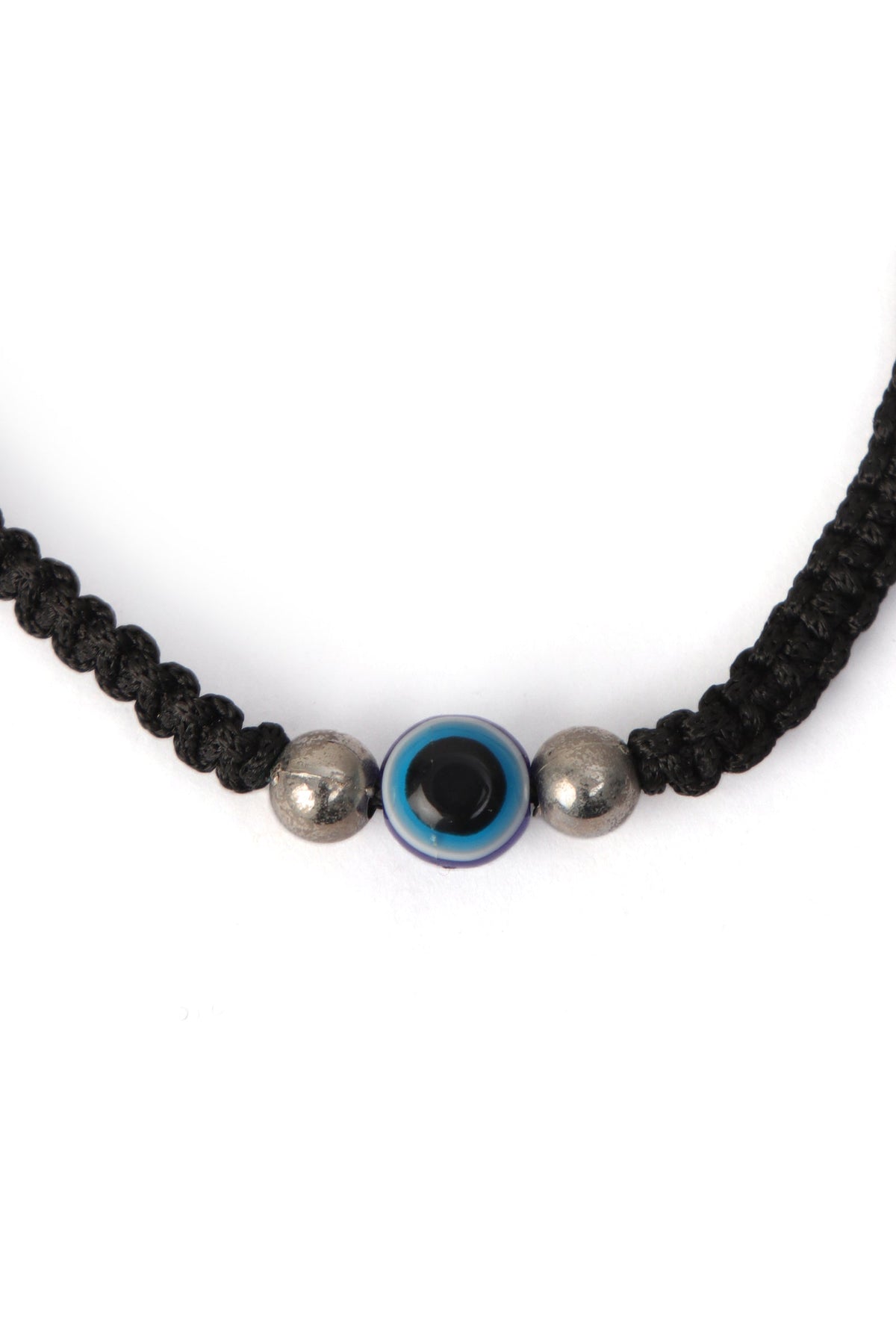 Handmade Nazariya 6 mm Evil Eye Charms Black Thread Bracelet Adjustable