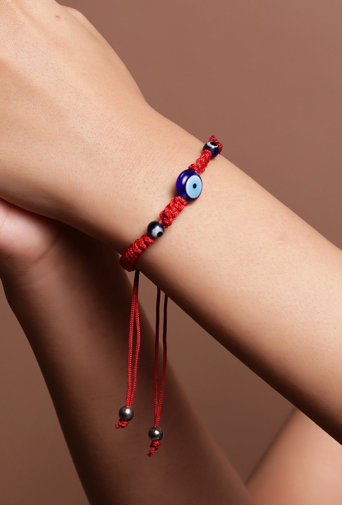 Adjustable Evil Eye Fabric Bracelet