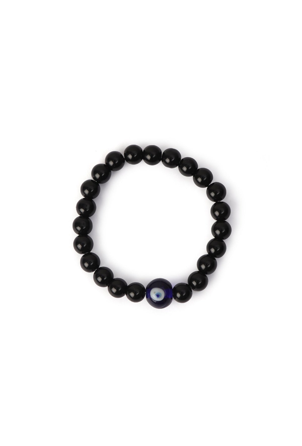 Black Bead Evil Eye Adjustable Bracelet