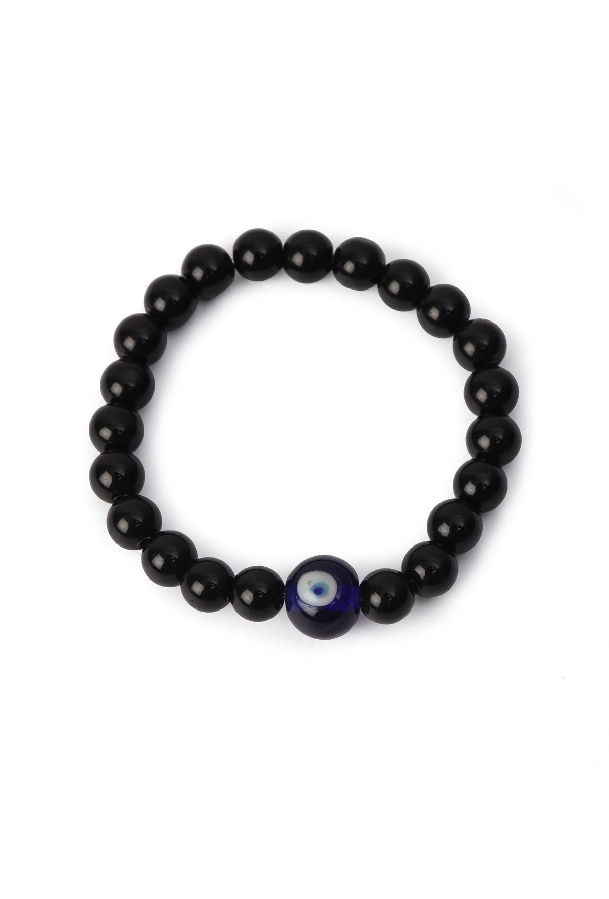 Black Bead Evil Eye Adjustable Bracelet