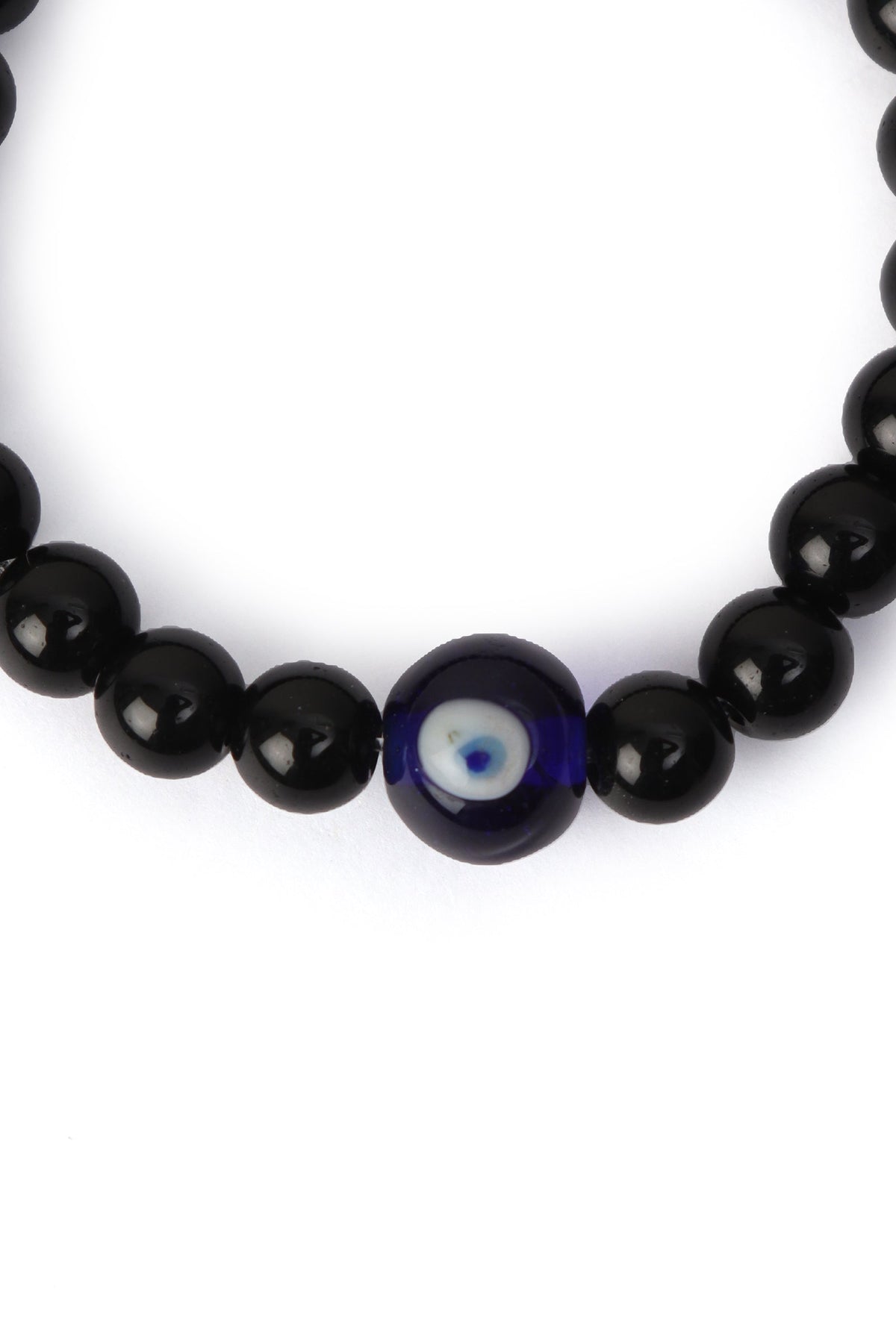 Black Bead Evil Eye Adjustable Bracelet