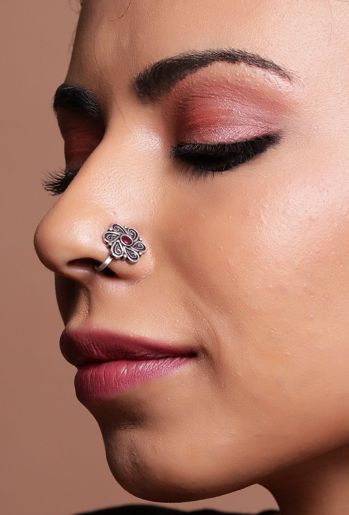 Handcrafted Floral Delight Nose Pin