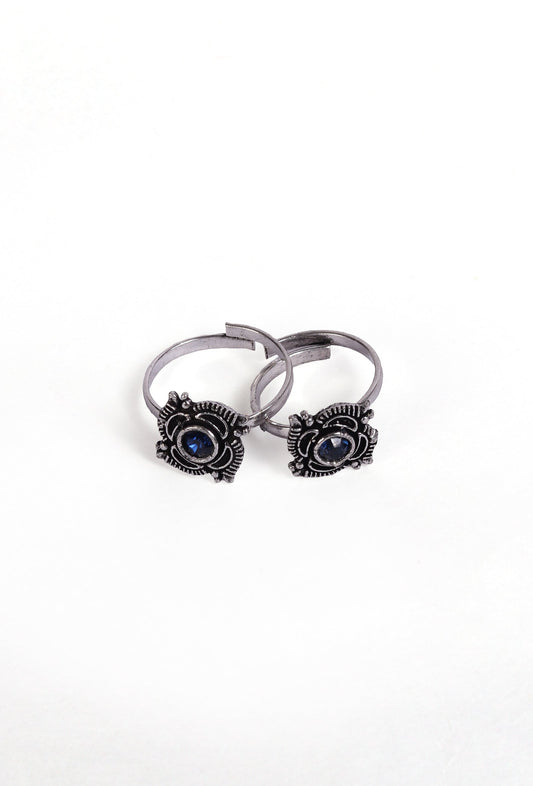 Topaz German Silver Adjustable Toe Ring