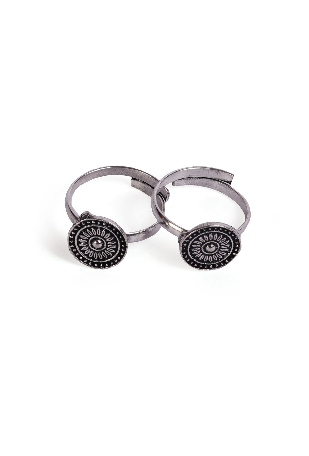Mandala Pattern German Silver Adjustable Toe Ring