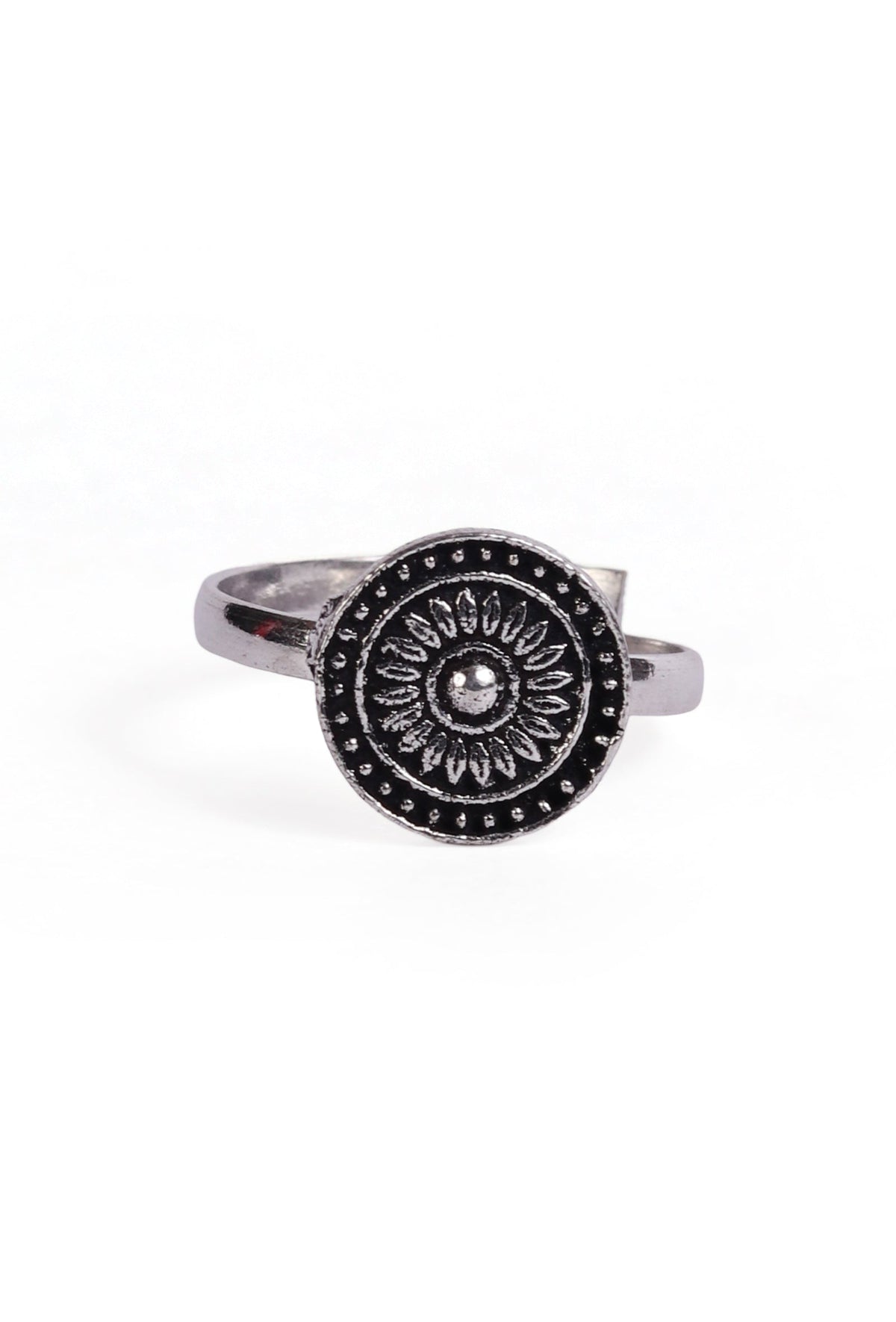 Mandala Pattern German Silver Adjustable Toe Ring