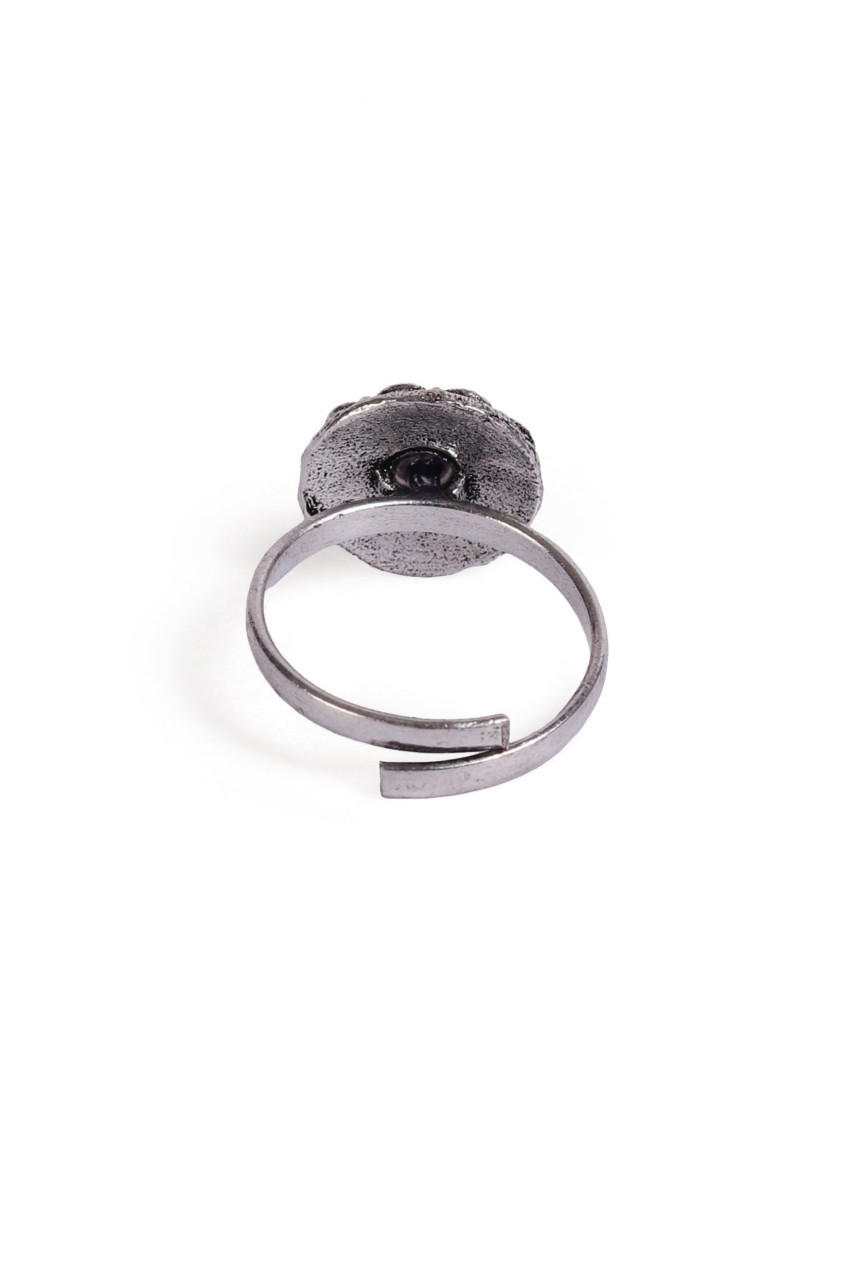 Lavanya Black Stone German Silver Adjustable Toe Ring