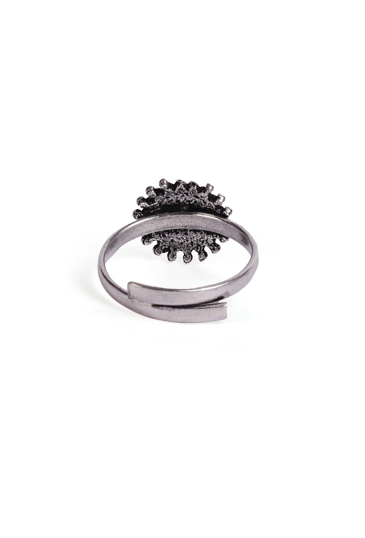 Ira Black Stone German Silver Adjustable Toe Ring