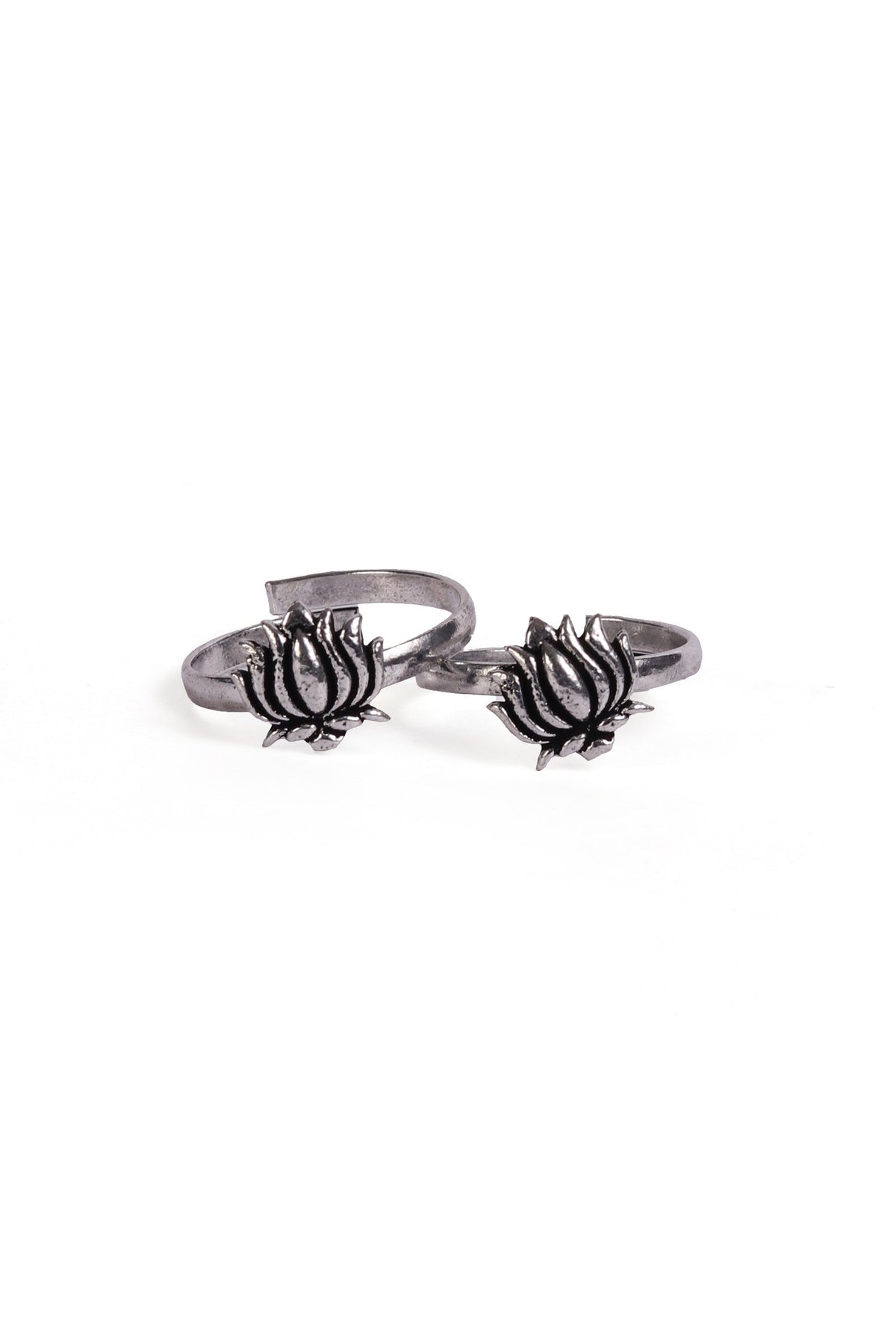 Kumudini German Silver Adjustable Toe Ring (Design 2)