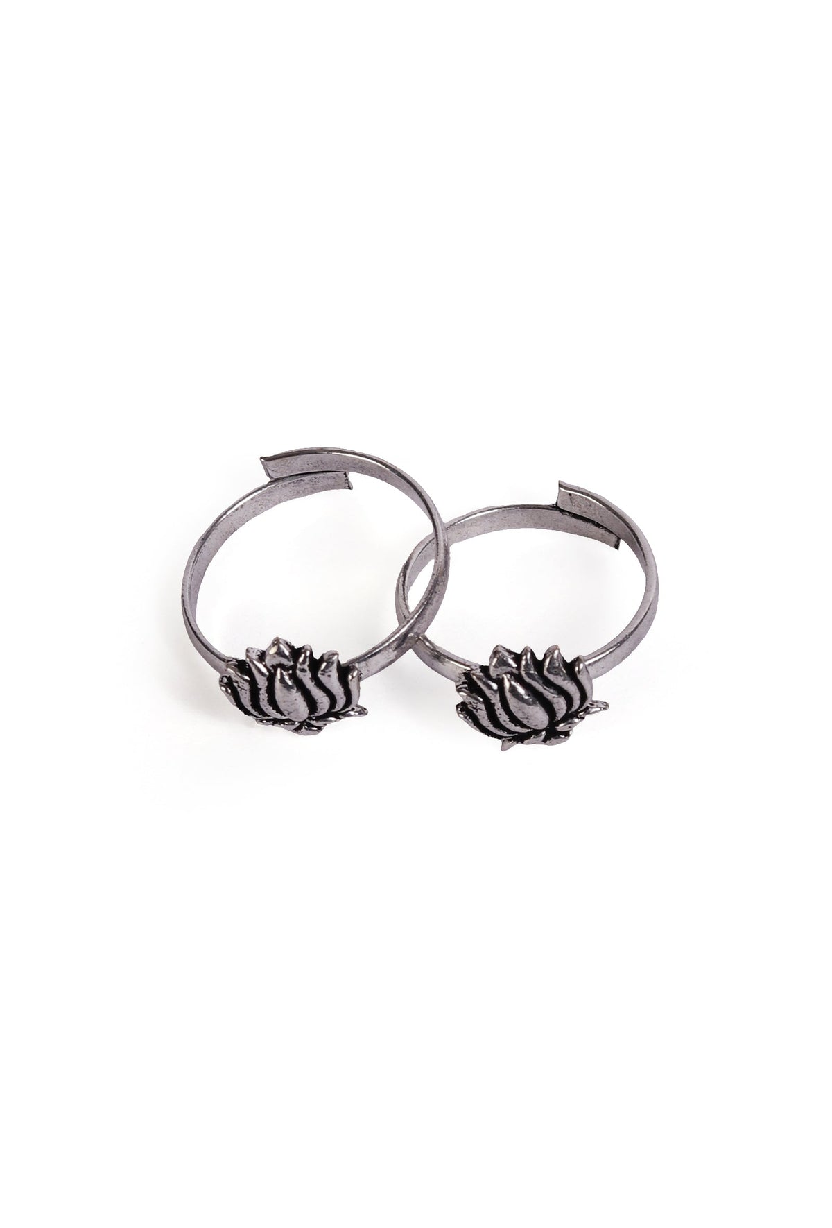 Kumudini German Silver Adjustable Toe Ring (Design 2)