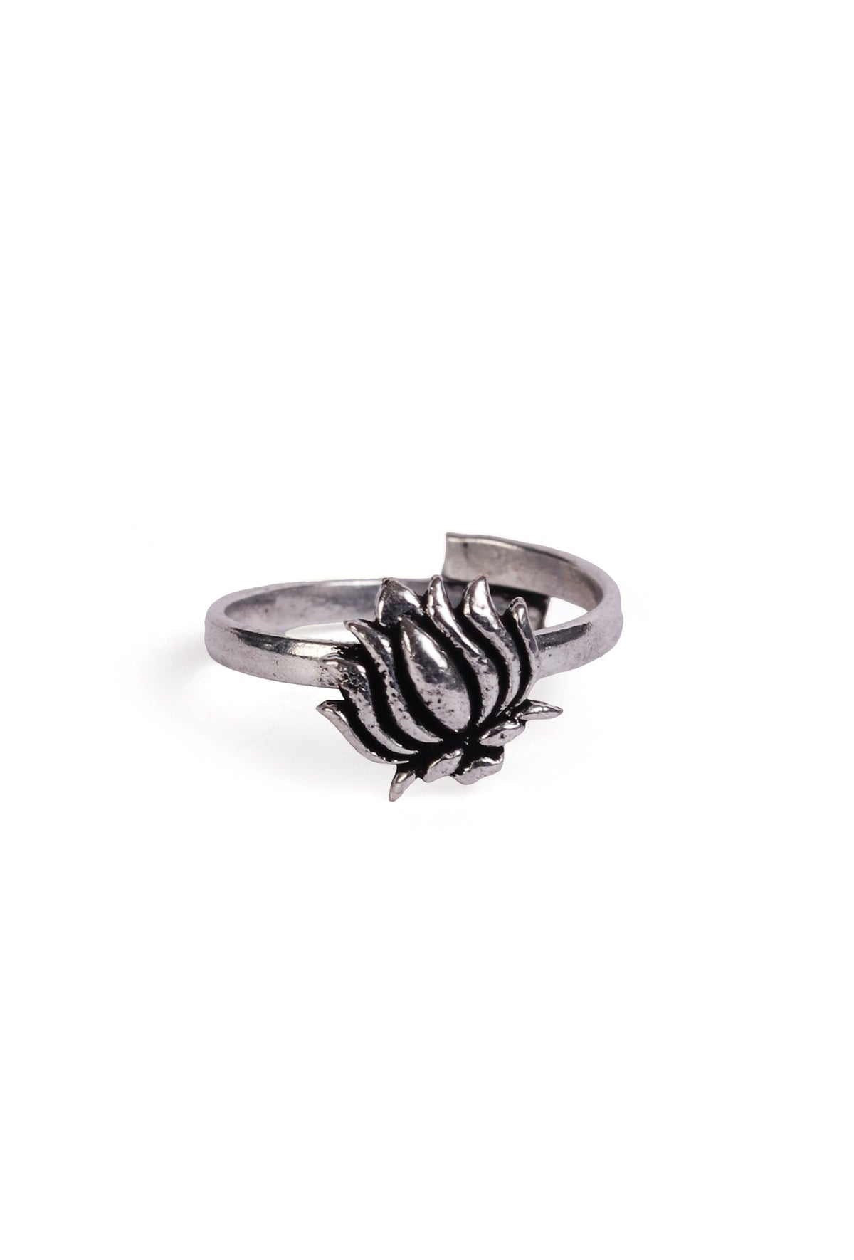 Kumudini German Silver Adjustable Toe Ring (Design 2)