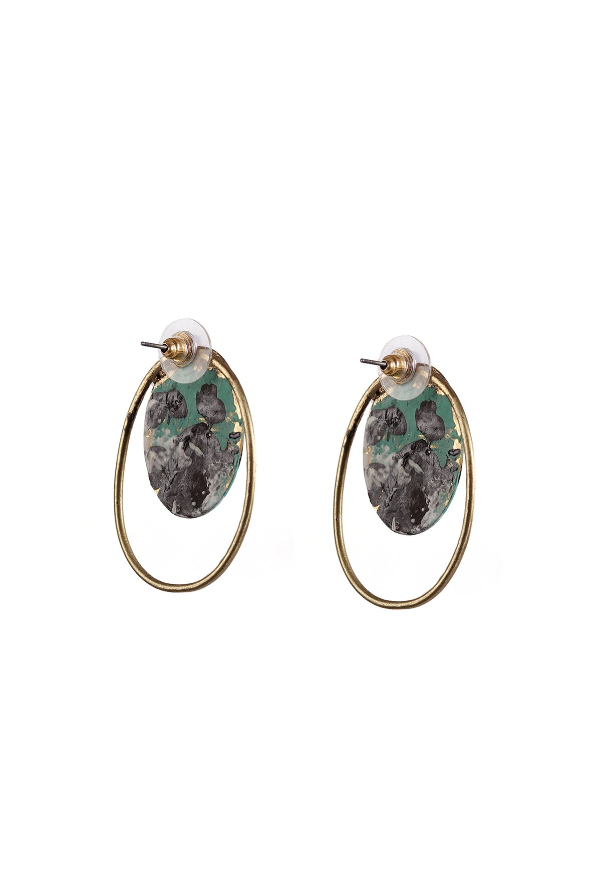 Marbled Stone Hoop Earrings