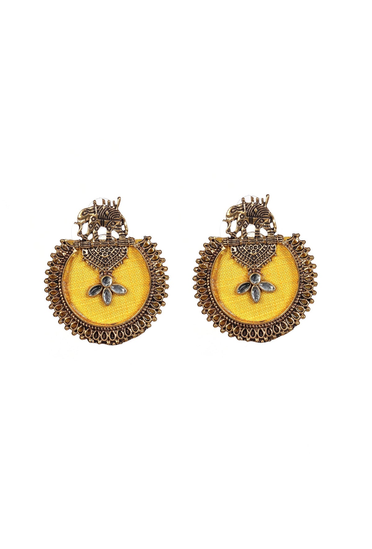Majestic Yellow Elephant Jhumkas