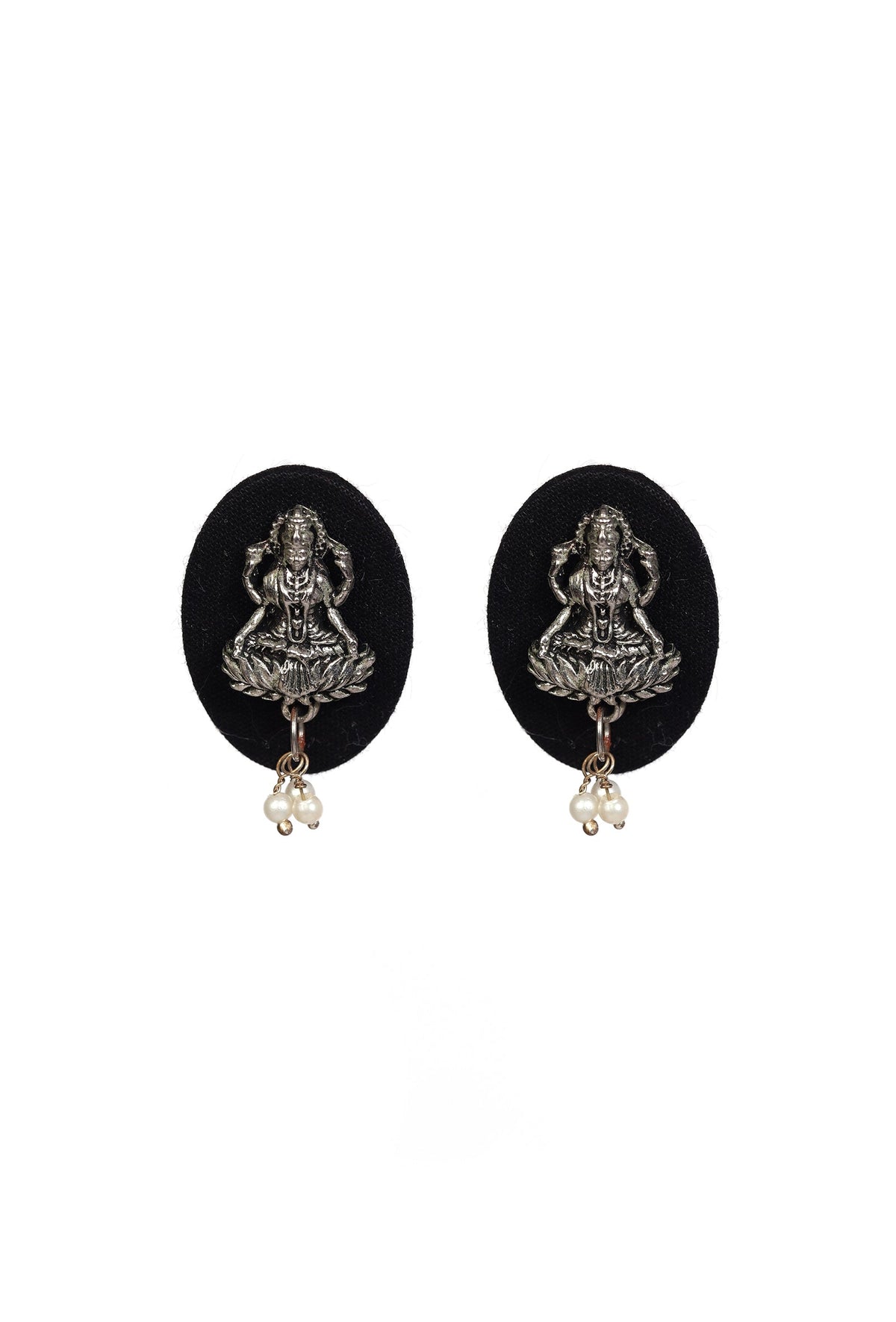 Black Velvet Lakshmi Pearl Earrings