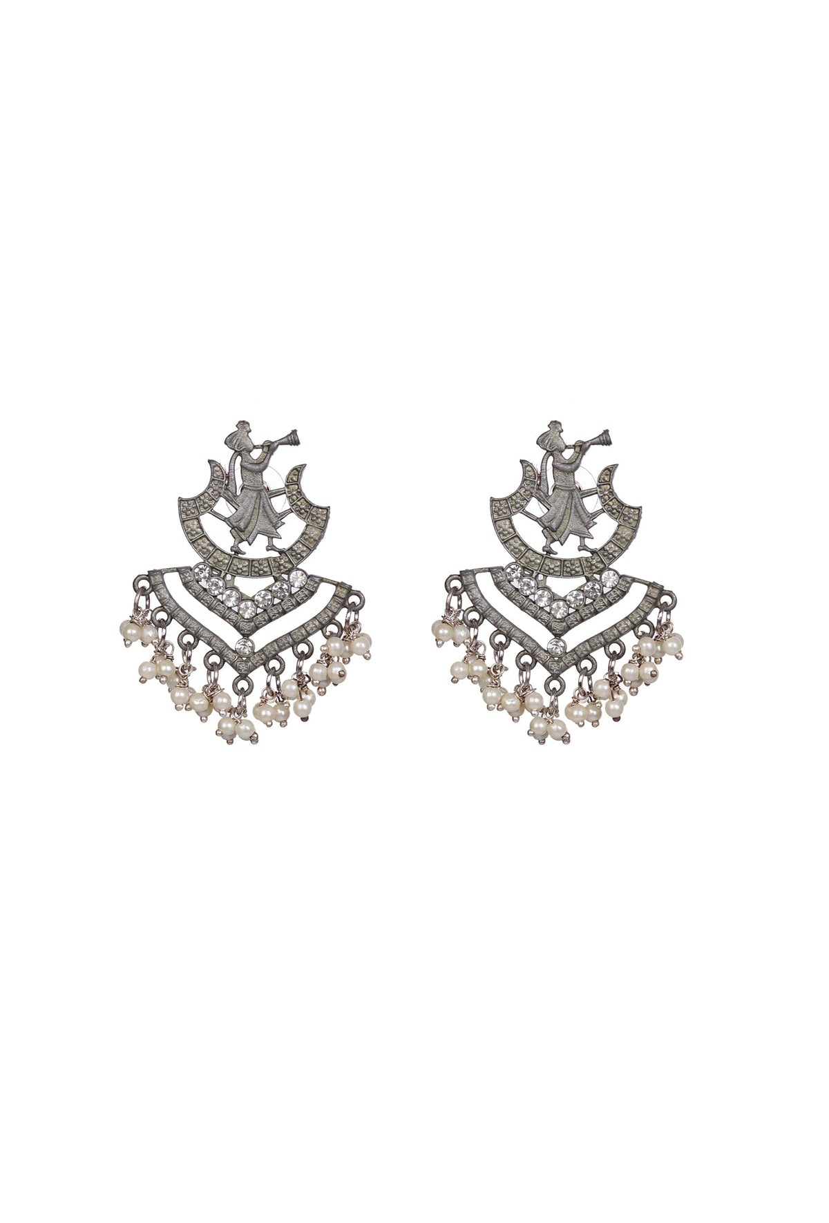 Folk Melody German Silver Earrings