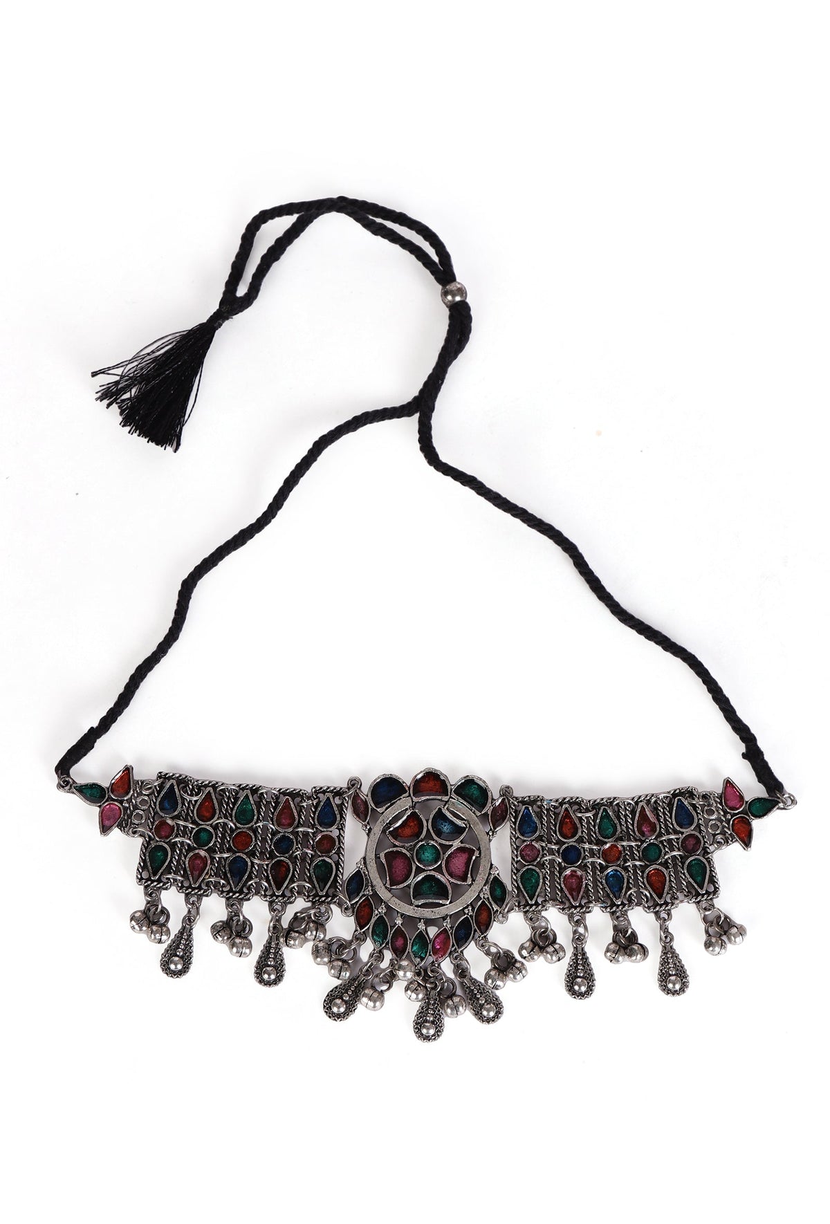 Tribal Radiance Oxidized Necklace And Earrings
