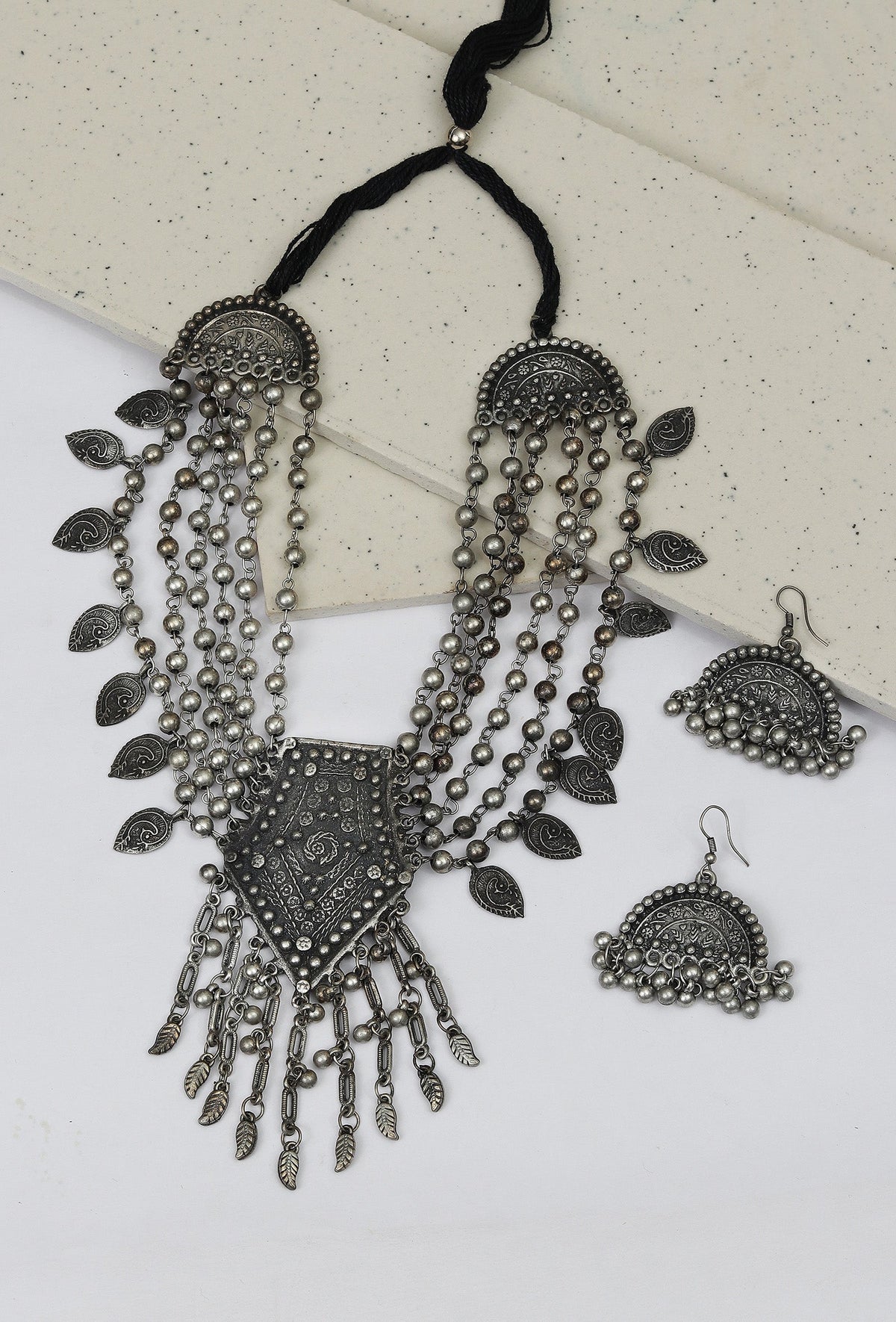 Boho Royalty Tribal Necklace And Earrings