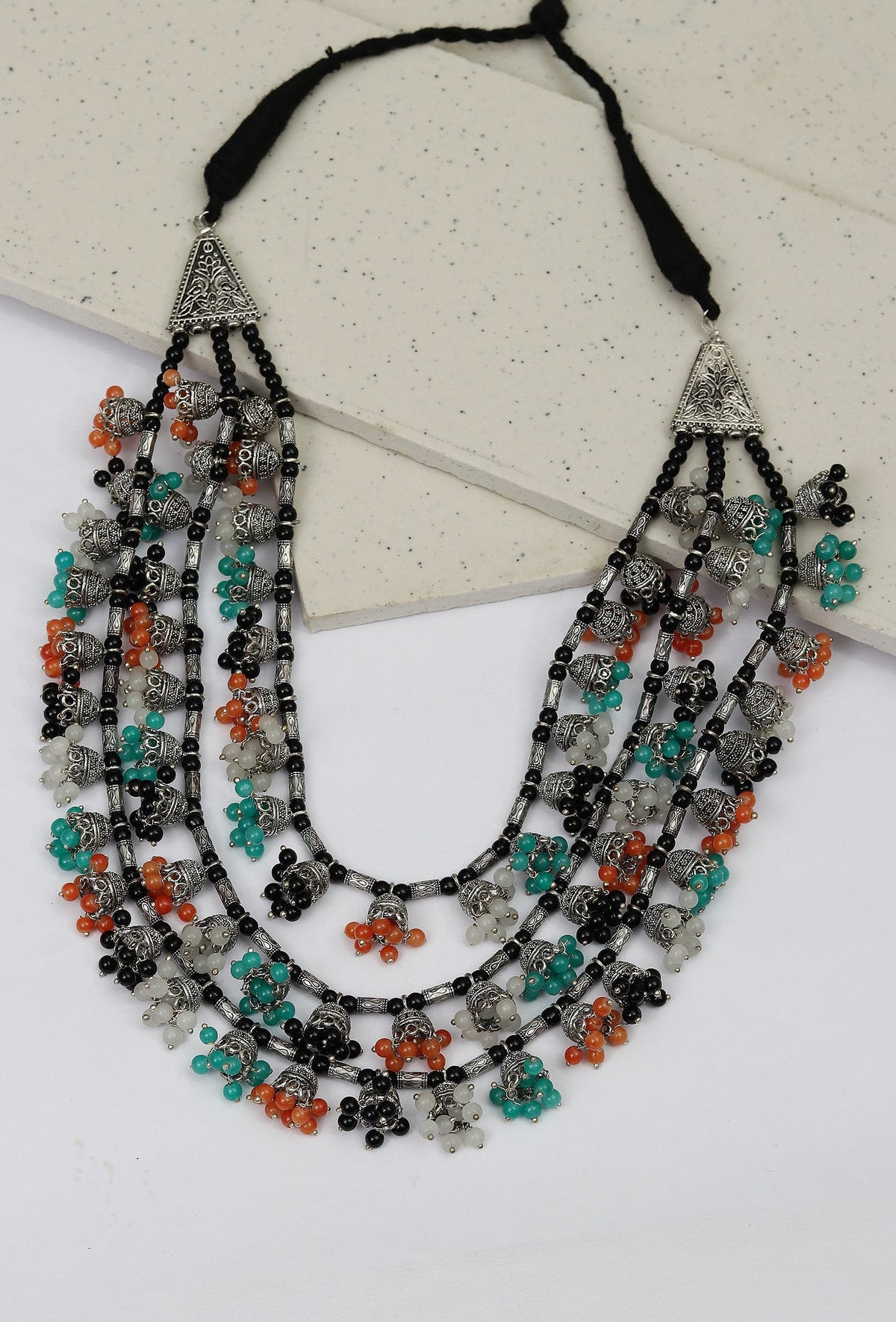 Multi-Layer Tribal Jhumki Necklace