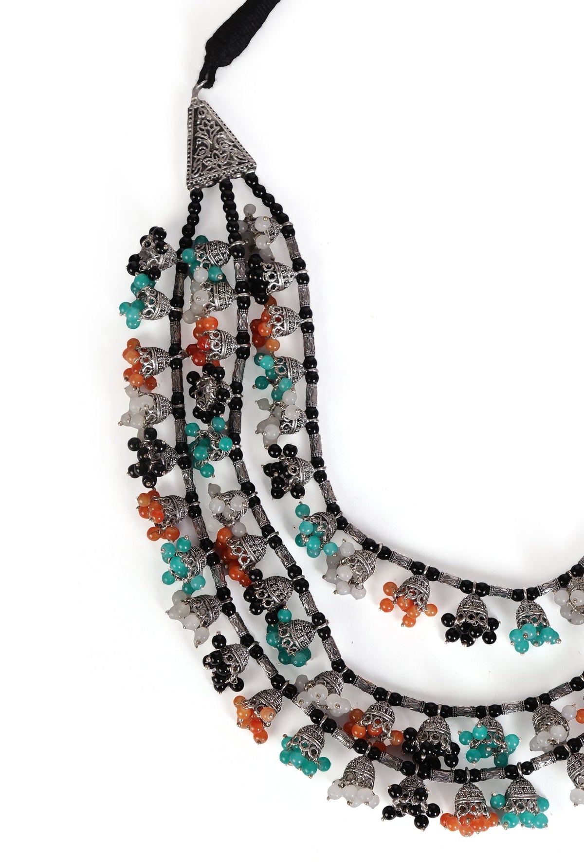 Multi-Layer Tribal Jhumki Necklace